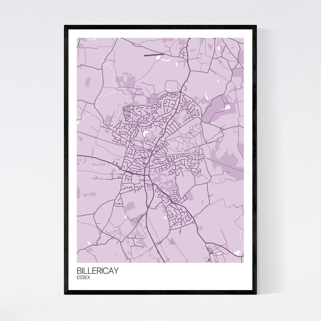 Billericay Town Map Print