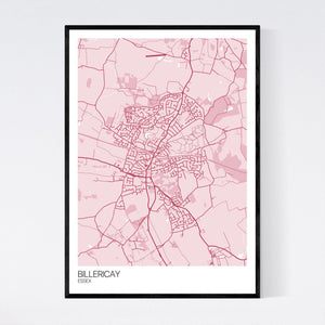 Billericay Town Map Print