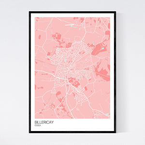 Billericay Town Map Print