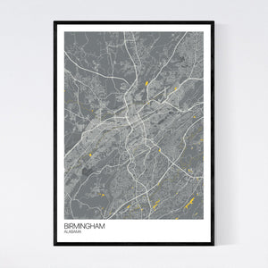 Birmingham City Map Print