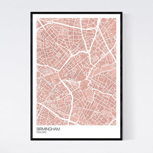 Birmingham City Centre City Map Print
