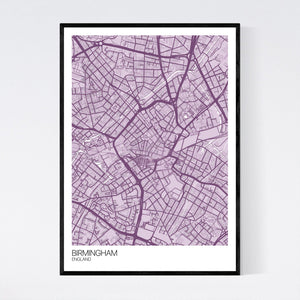 Birmingham City Centre City Map Print