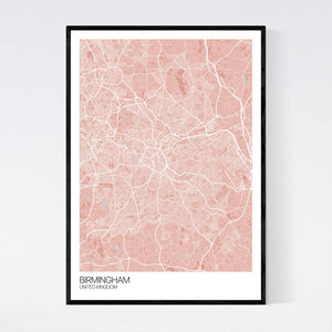 Birmingham City Map Print