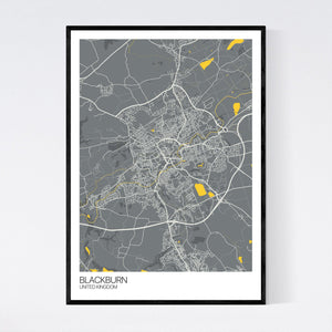 Blackburn City Map Print