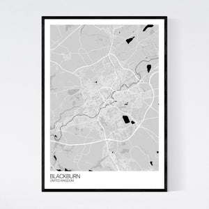 Blackburn City Map Print