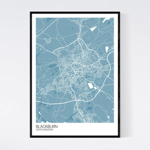 Blackburn City Map Print