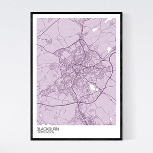 Blackburn City Map Print
