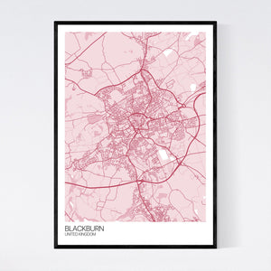 Blackburn City Map Print