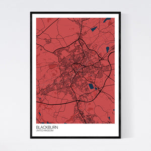 Blackburn City Map Print