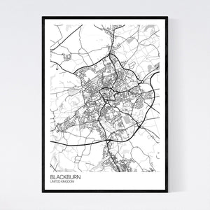 Blackburn City Map Print