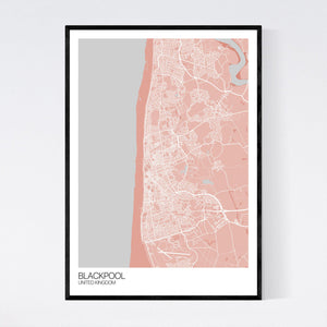 Blackpool City Map Print