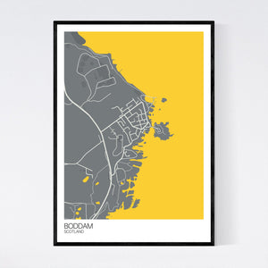 Boddam Town Map Print