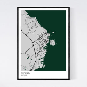 Boddam Town Map Print