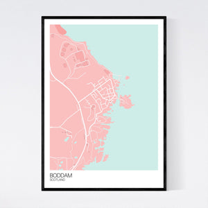 Boddam Town Map Print