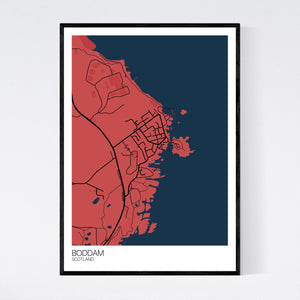 Boddam Town Map Print