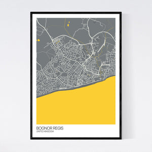 Bognor Regis City Map Print