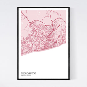 Bognor Regis City Map Print