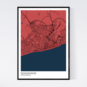 Bognor Regis City Map Print