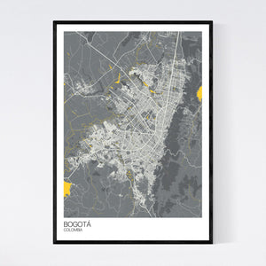 Map of Bogotá, Colombia
