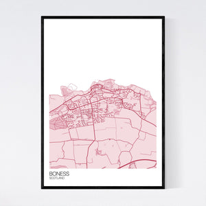 Boness Town Map Print