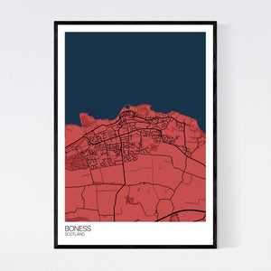 Boness Town Map Print