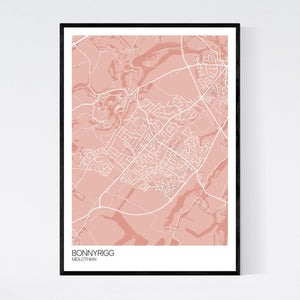 Bonnyrigg Town Map Print