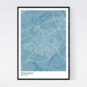 Bonnyrigg Town Map Print