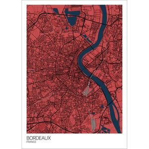 Map of Bordeaux, France