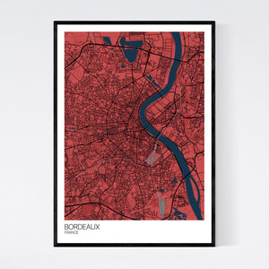 Map of Bordeaux, France