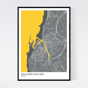 Boulogne-sur-Mer City Map Print