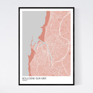 Boulogne-sur-Mer City Map Print
