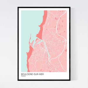 Boulogne-sur-Mer City Map Print