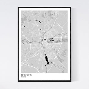 Bourges City Map Print