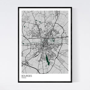 Bourges City Map Print