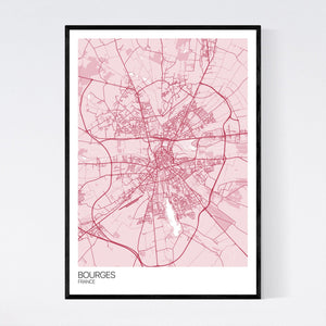 Bourges City Map Print