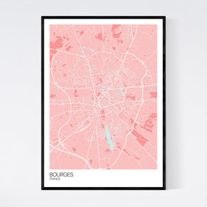 Bourges City Map Print