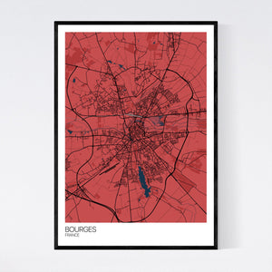 Map of Bourges, France