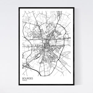 Bourges City Map Print