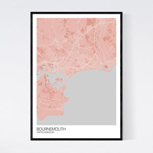 Bournemouth City Map Print