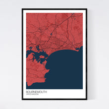 Load image into Gallery viewer, Bournemouth City Map Print