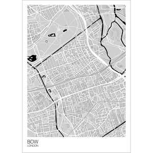 Map of Bow, London