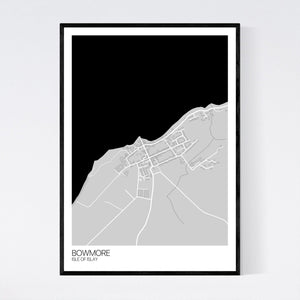 Bowmore Town Map Print