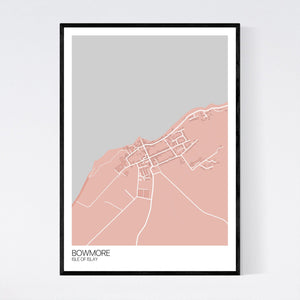 Bowmore Town Map Print