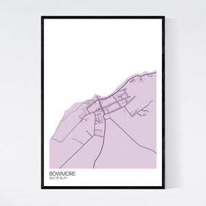 Bowmore Town Map Print
