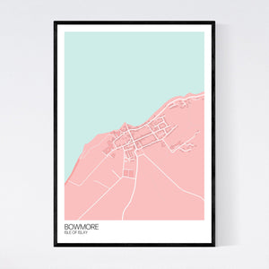 Bowmore Town Map Print