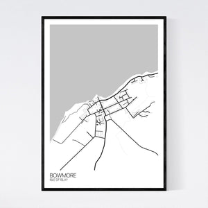 Bowmore Town Map Print