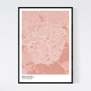 Bracknell City Map Print