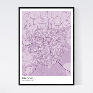 Bracknell City Map Print