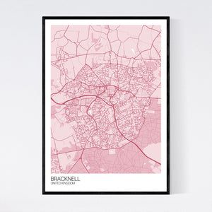 Bracknell City Map Print