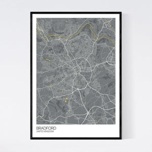 Bradford City Map Print